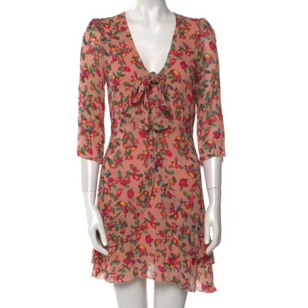 FARM Rio Floral Mini Dress - Pink and Green